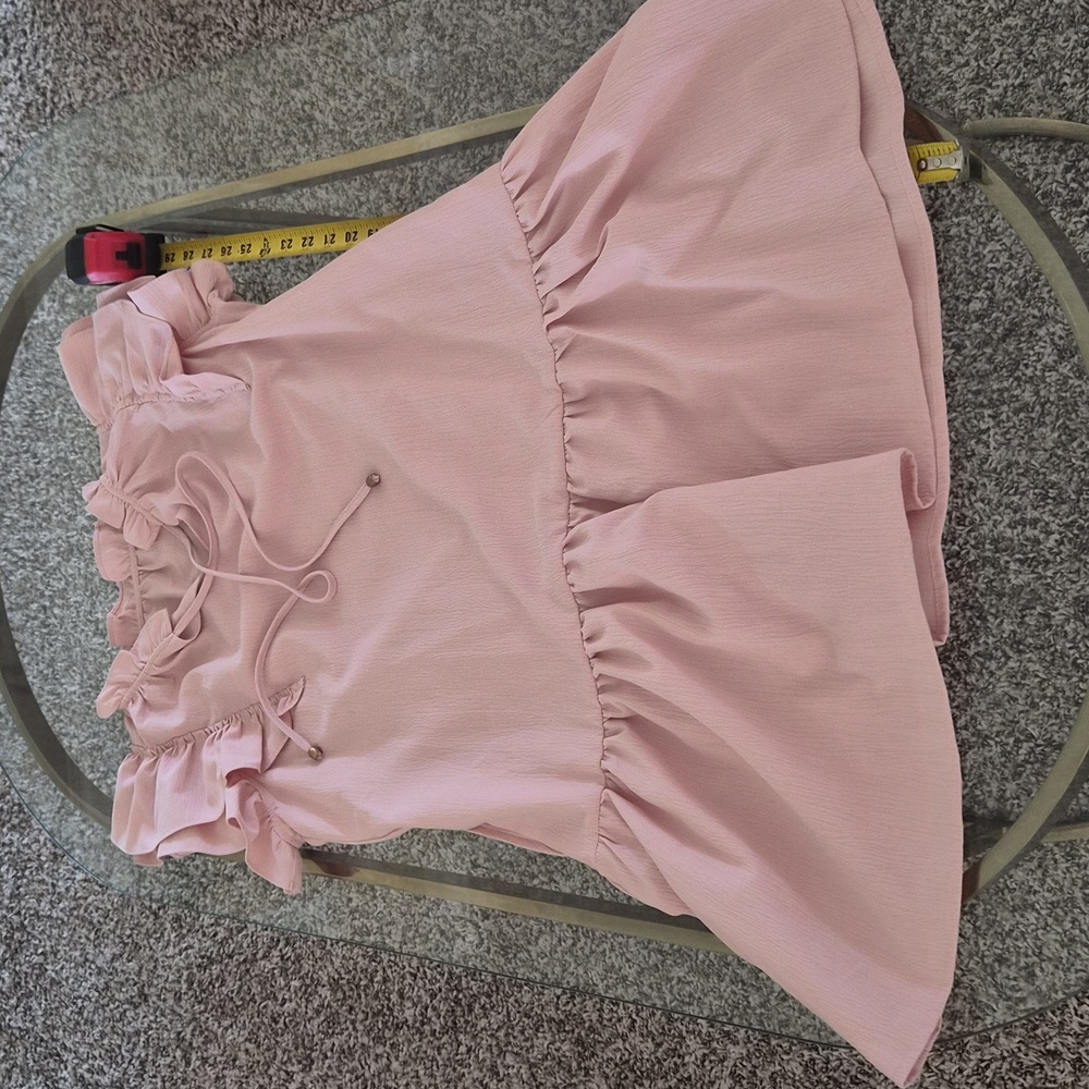 Amazon Pink Ruffle Sleeve Dress - Picture 2 of 7